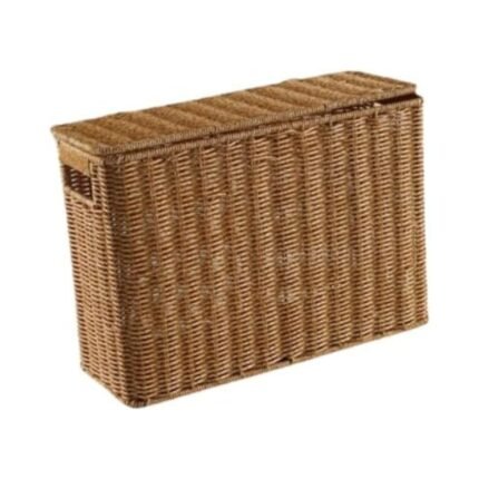 Astrohuge Slim Woven Storage Basket with Lid (Space-Saving)